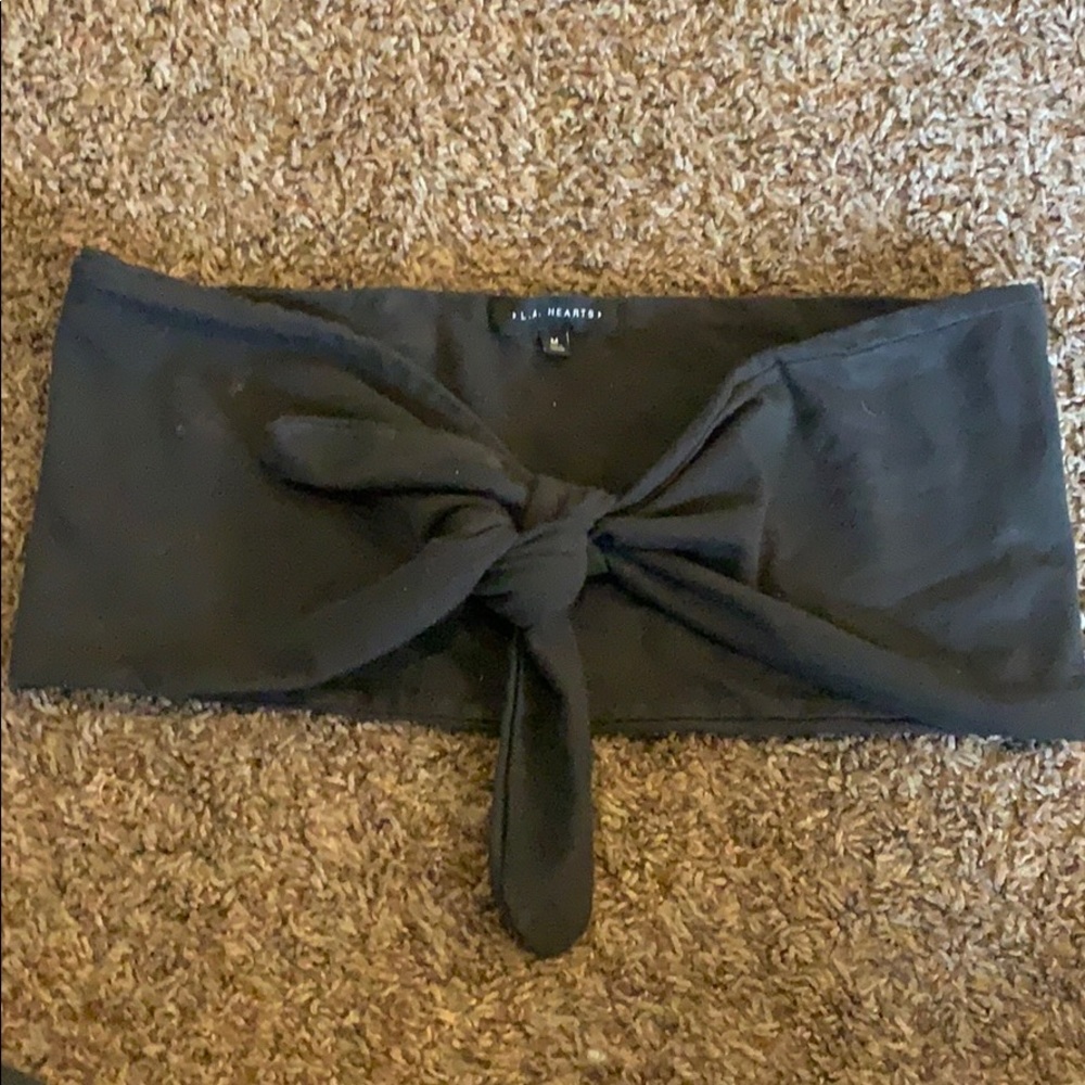 LA hearts tie bandeau bra